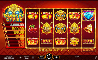 20bet پاکستانی آن لائن کیسینو پر 9 Masks of Fire سلاٹ گیم