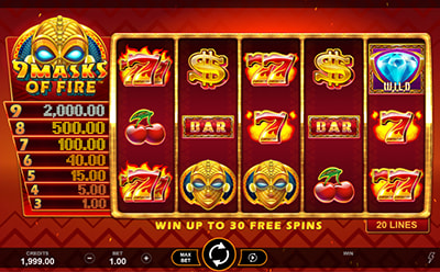 Gaming Club پاکستانی آن لائن کیسینو پر 9 Masks of Fire سلاٹ گیم